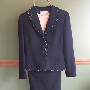 Black Suit with Cream Shell Top